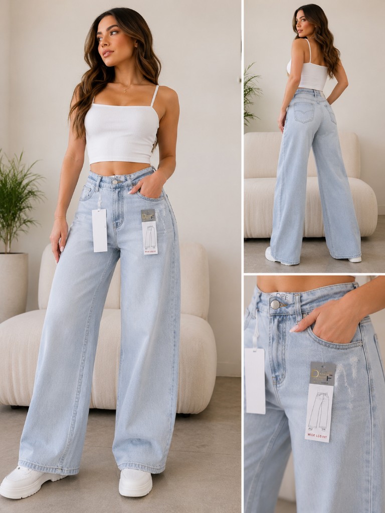 2053 Jeans Wide Leg Rigid Deoble FF