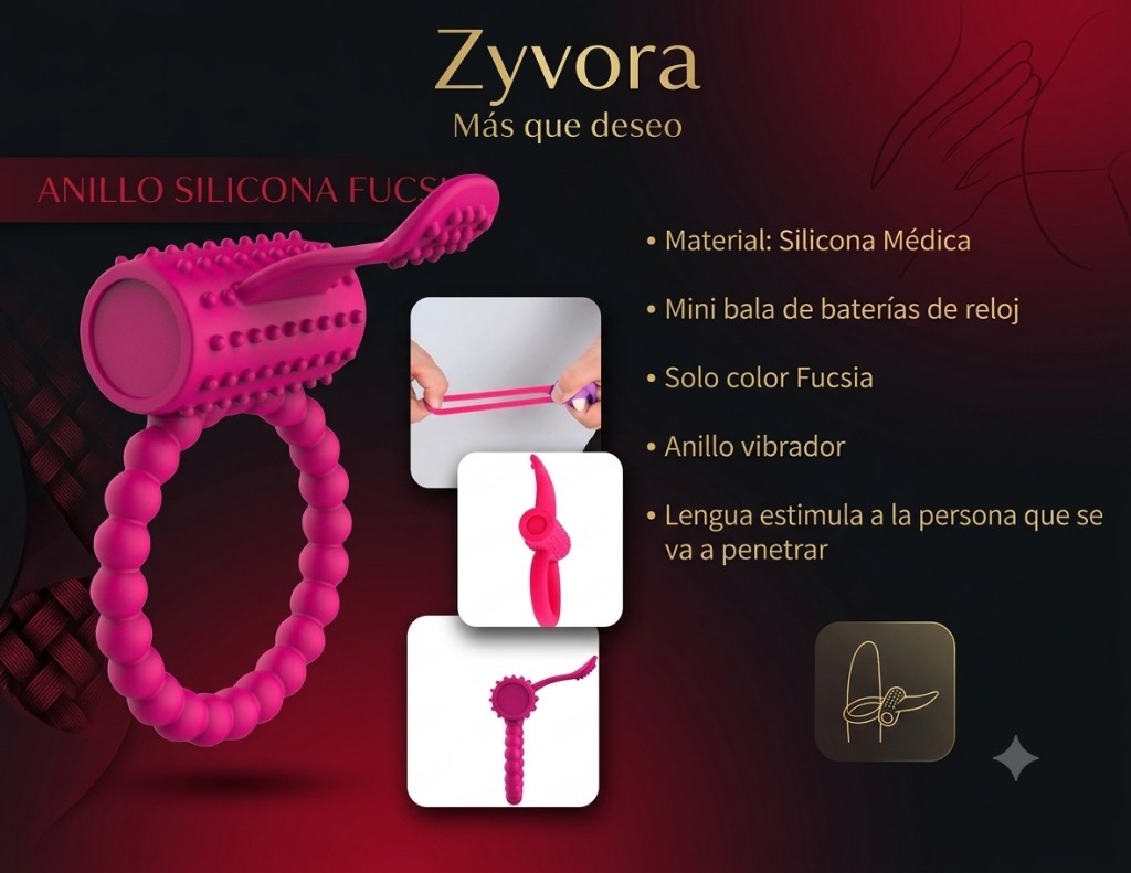 Anillo silicona fucsia
