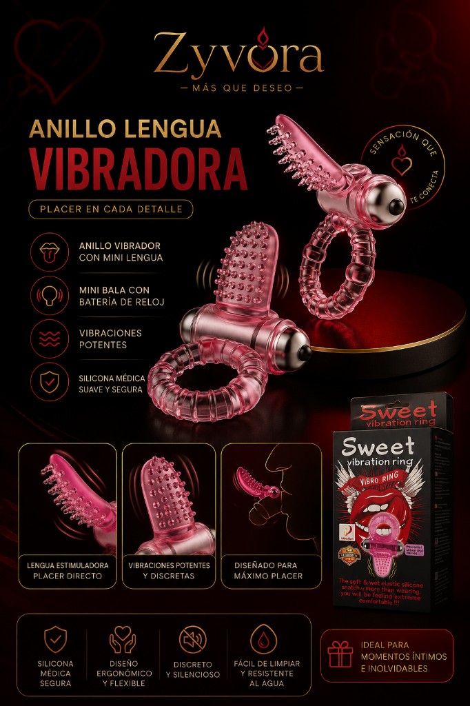 Anillo lengua vibradora rosa