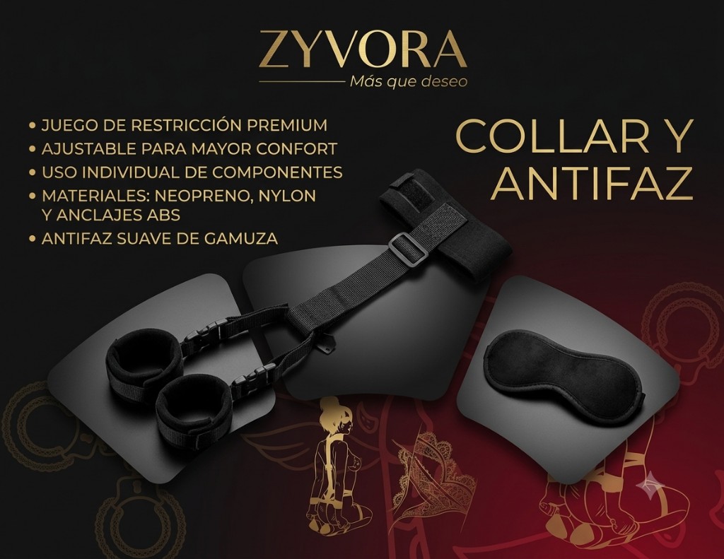 Collar y antifaz negro
