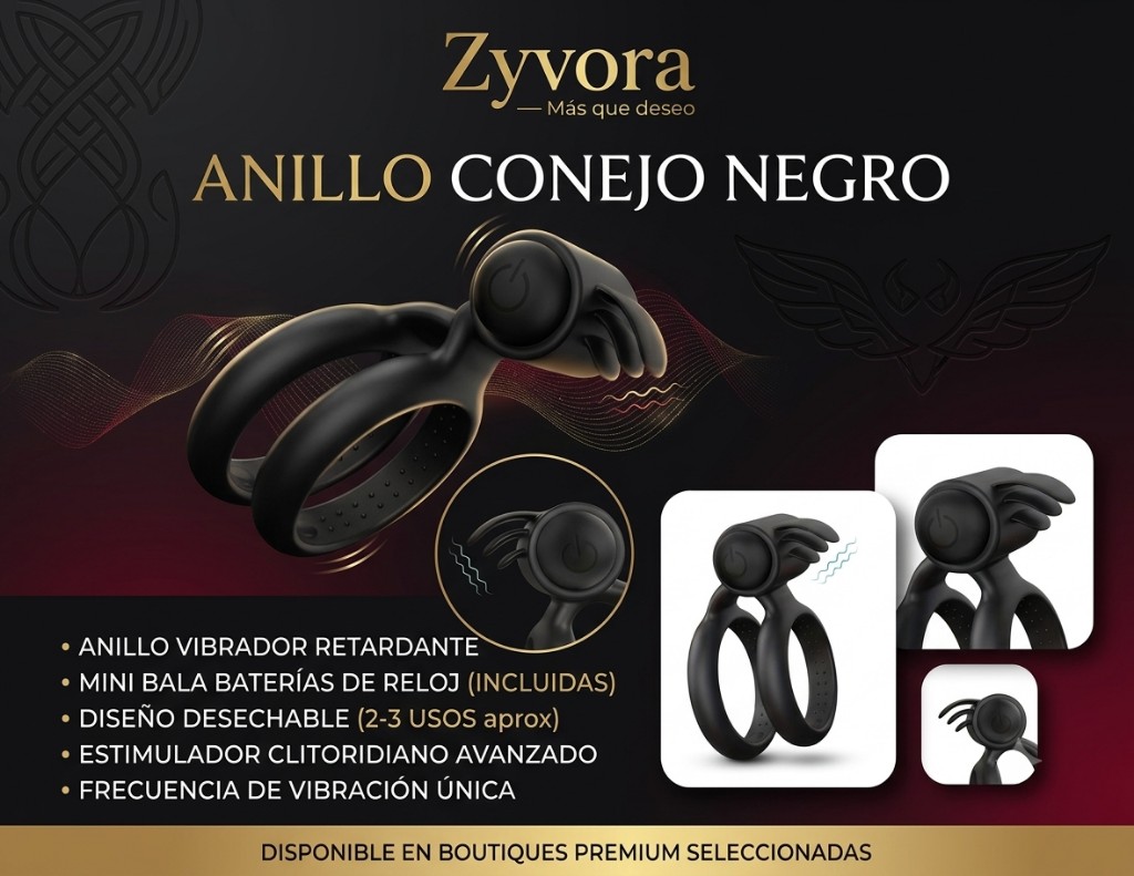 Anillo conejo negro