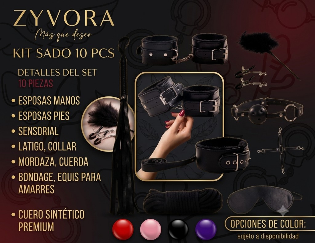 kit BDSM 10 pcs negro