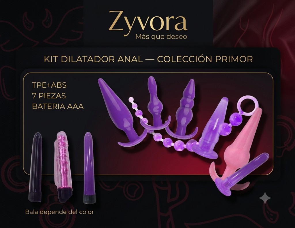 Kit dilatador anal morado