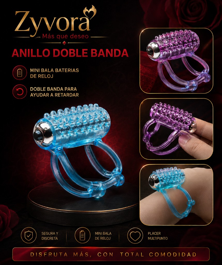 Anillo doble banda azul