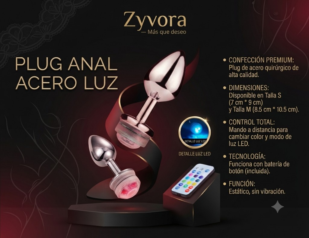 Plug anal acero luz