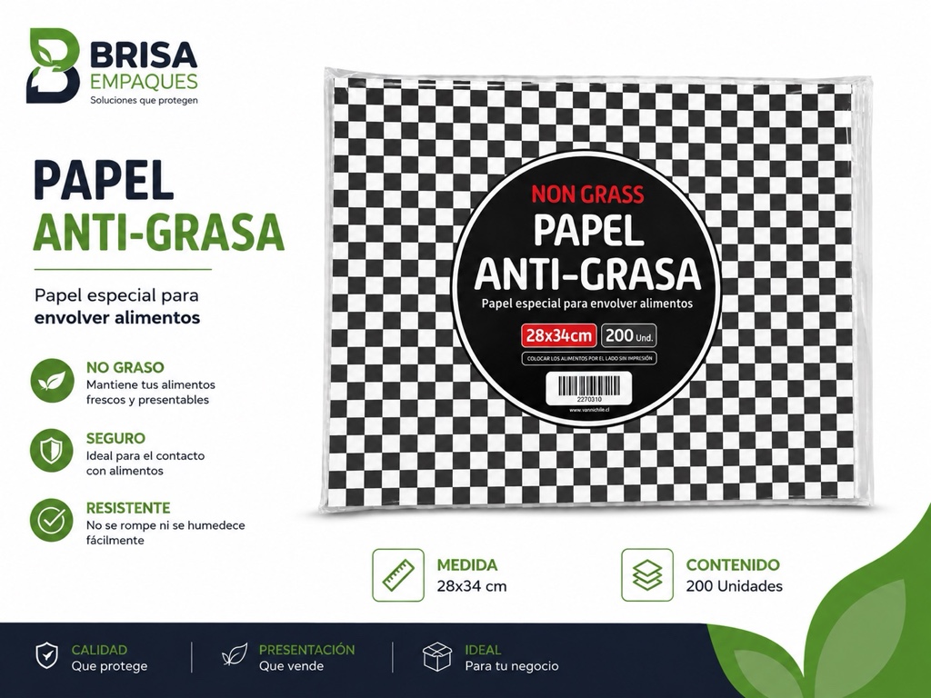 Brisa papel anti-grasa 28x34cm