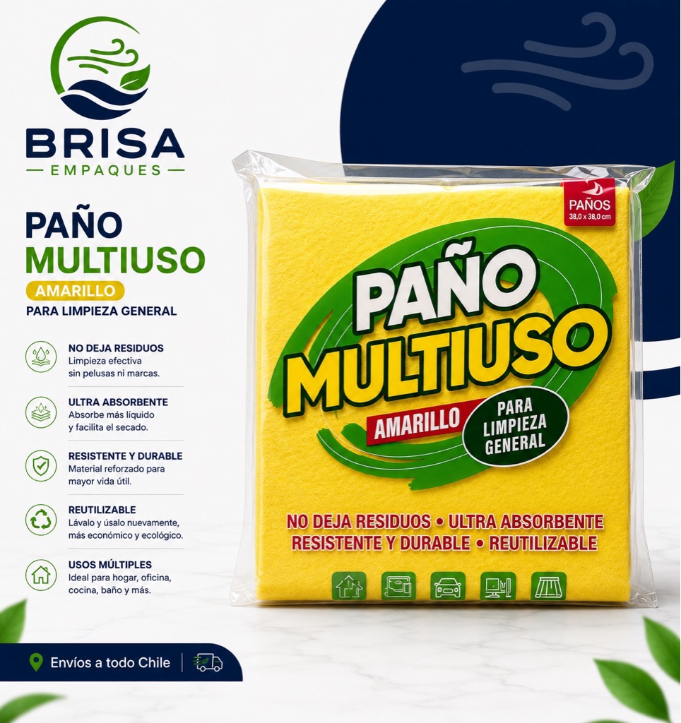 Brisa paño multiuso amarillo paq 6 unidades