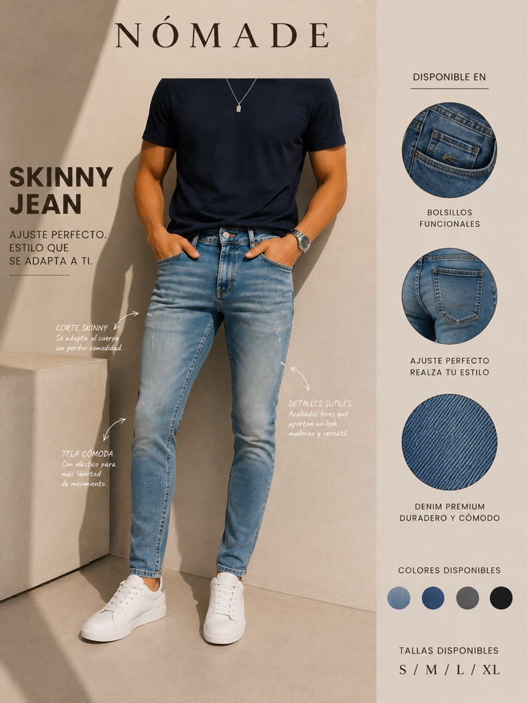 JEANS SKINNY FIT HOMBRE