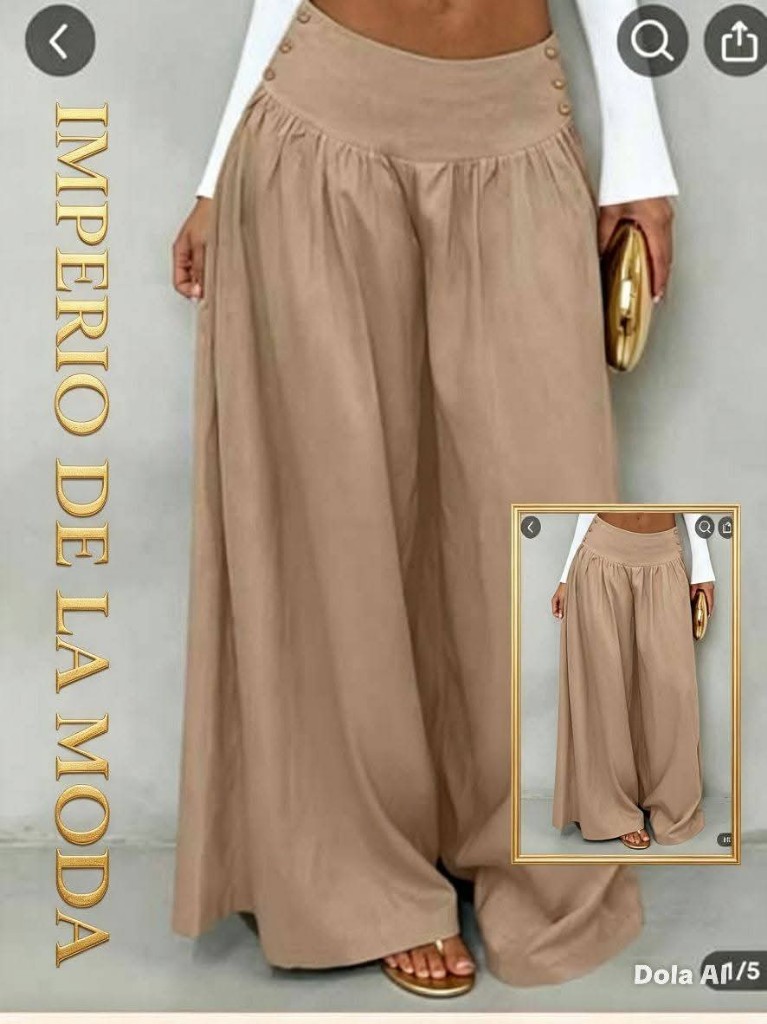Pantalones holgados de pierna ancha con textura para mujer, ropa de vacaciones casual, otoño para mujer, vacaciones para