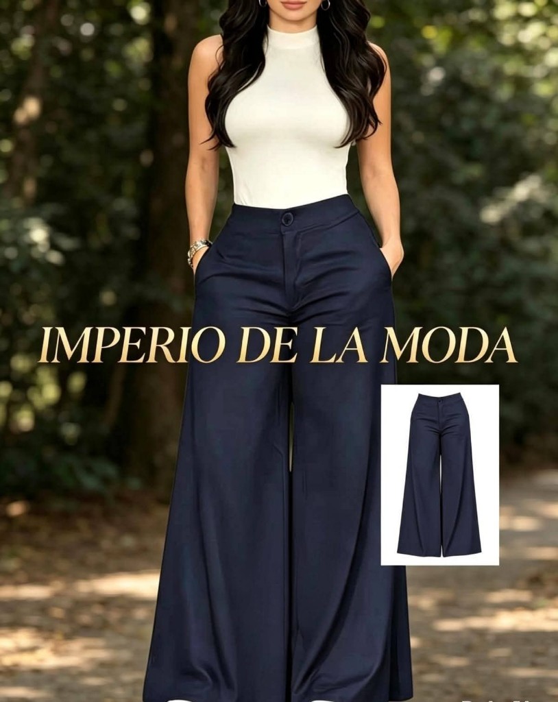 Pantalones casuales de ajuste entallado para mujer, pantalones de primavera/ verano para mujer, pantalones casuales de moda de tiro alto con bolsillos, pantalones casuales versátiles de pierna ancha y tiro alto TODAS LAS TALLAS