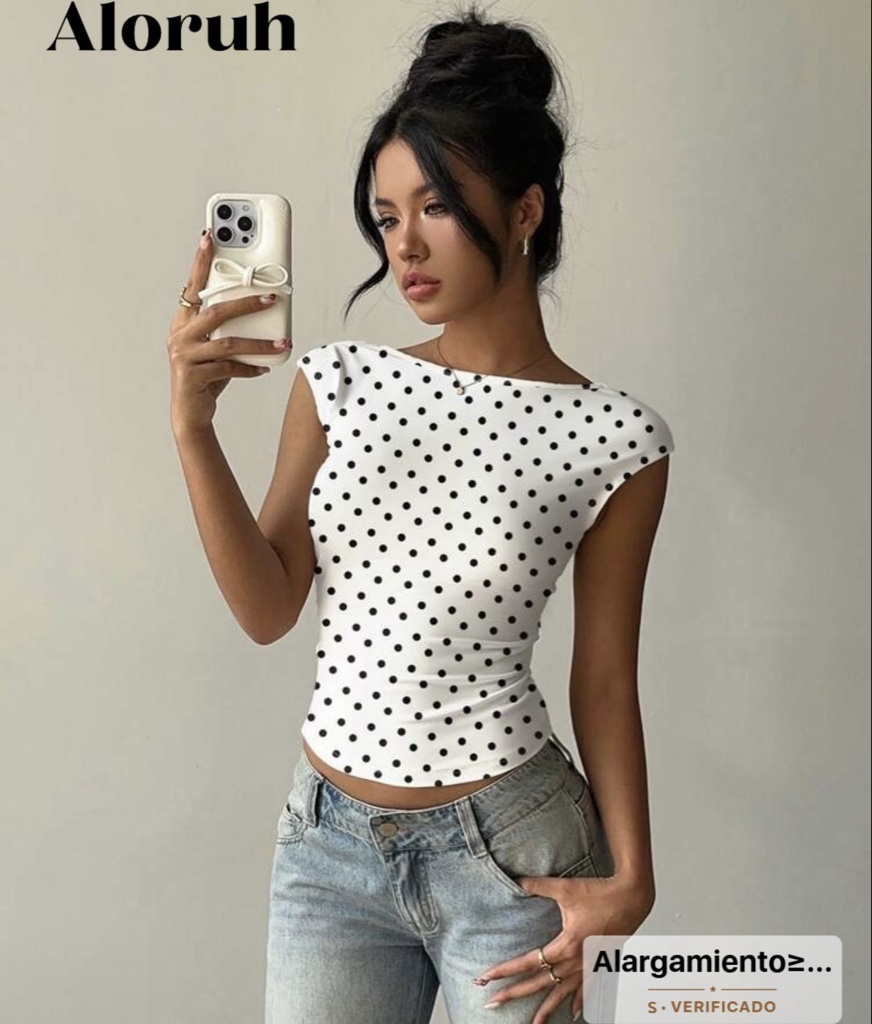 Top polka dot espalda abierta