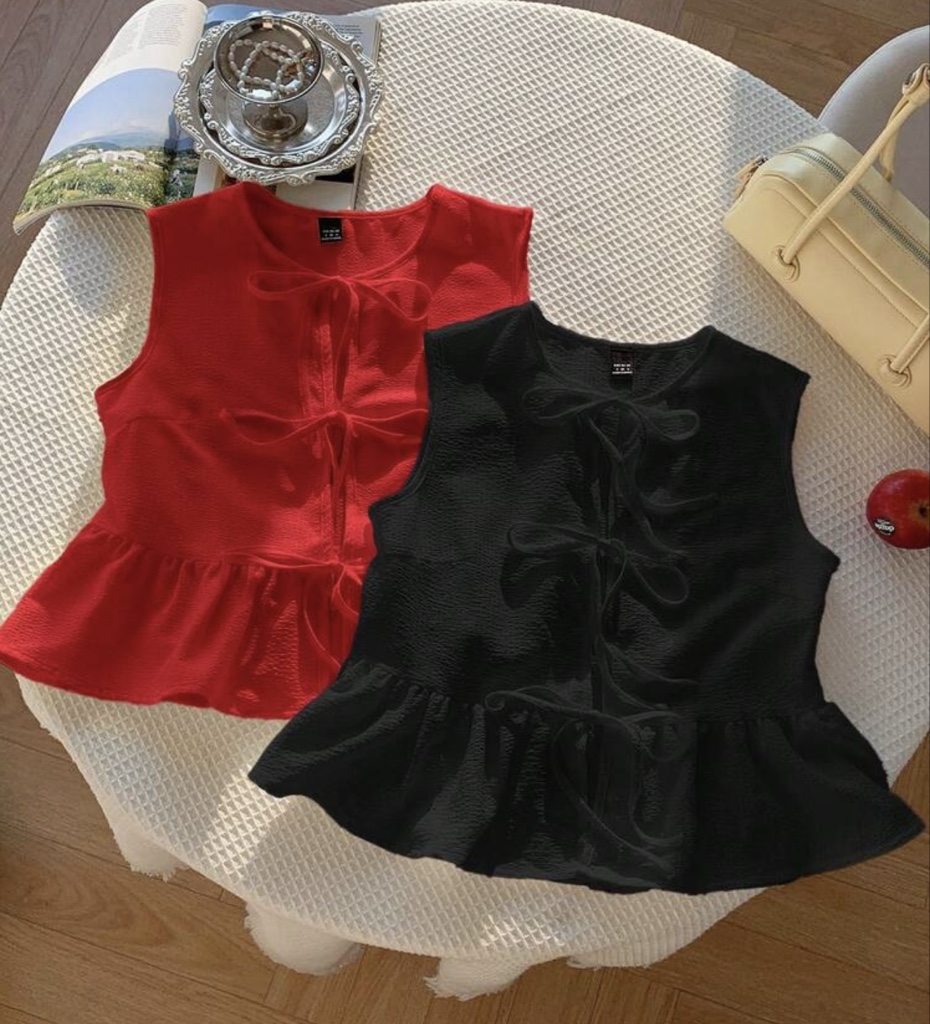 Blusa roja sin mangas