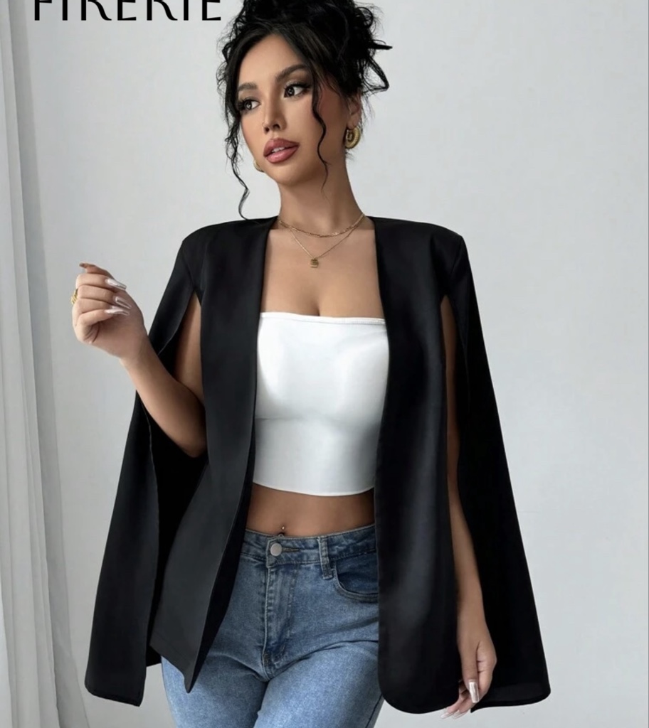 Blazer negro abierto