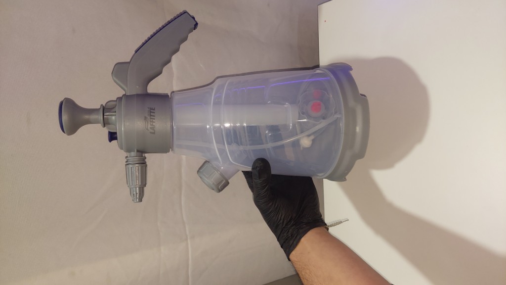 LF - Espumador transparente con carga lateral 360° 2 en 1 rociador foamer PREMIUM Laffitte