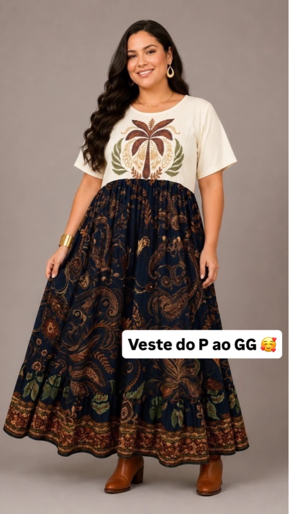 Vestido plus manga