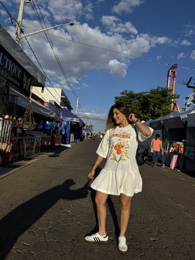 Vestido babado flor de tangerina