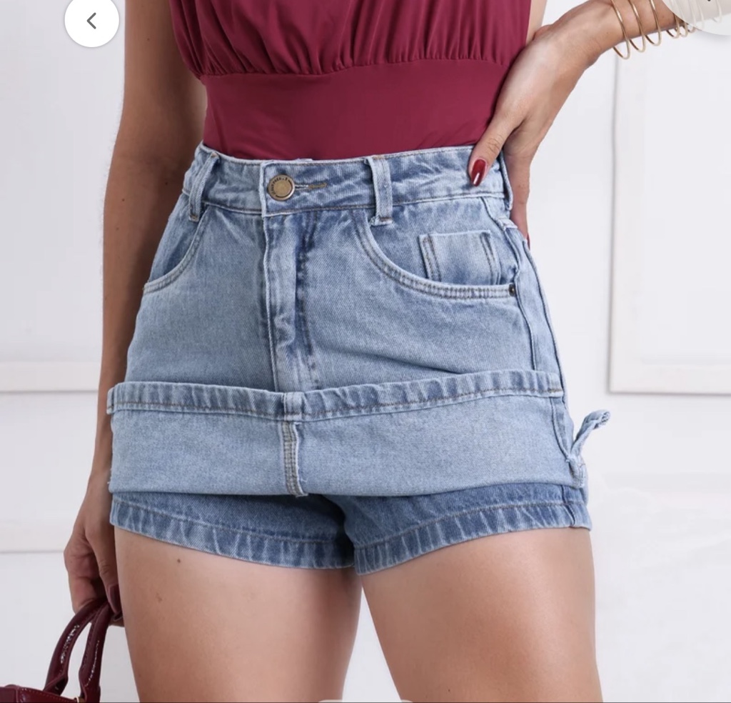 Short saia jeans
