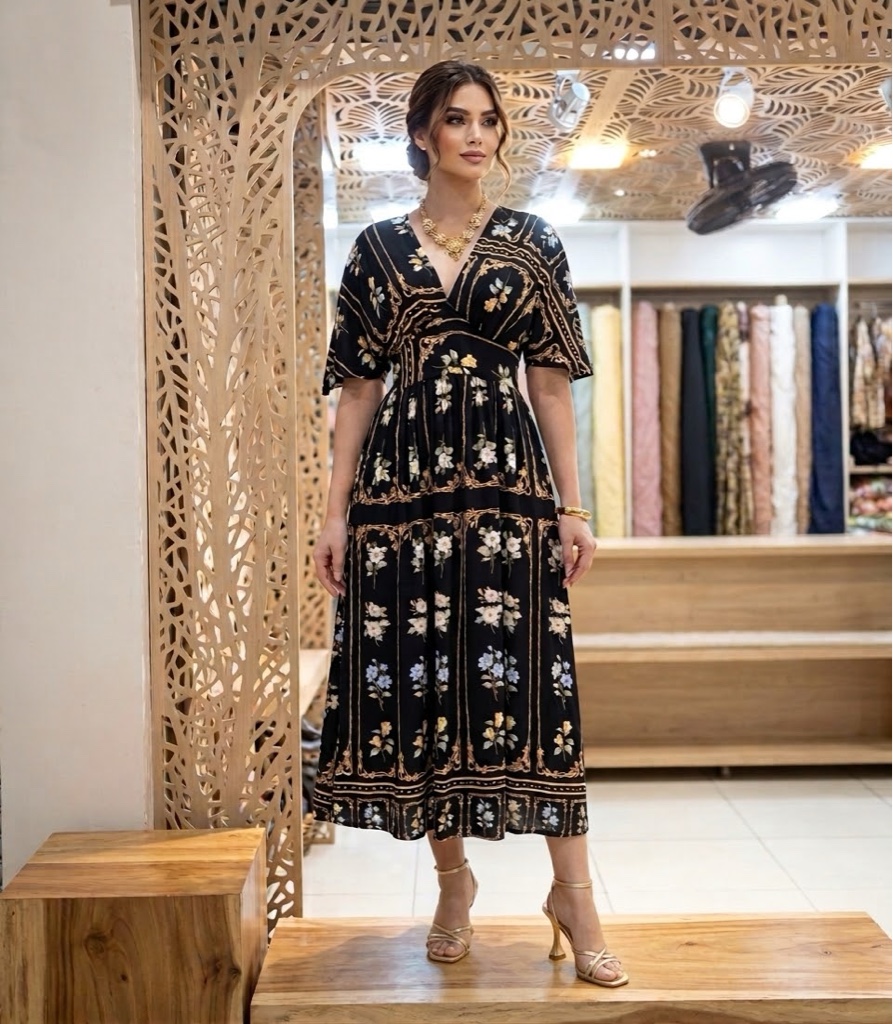 Vestido midi floral