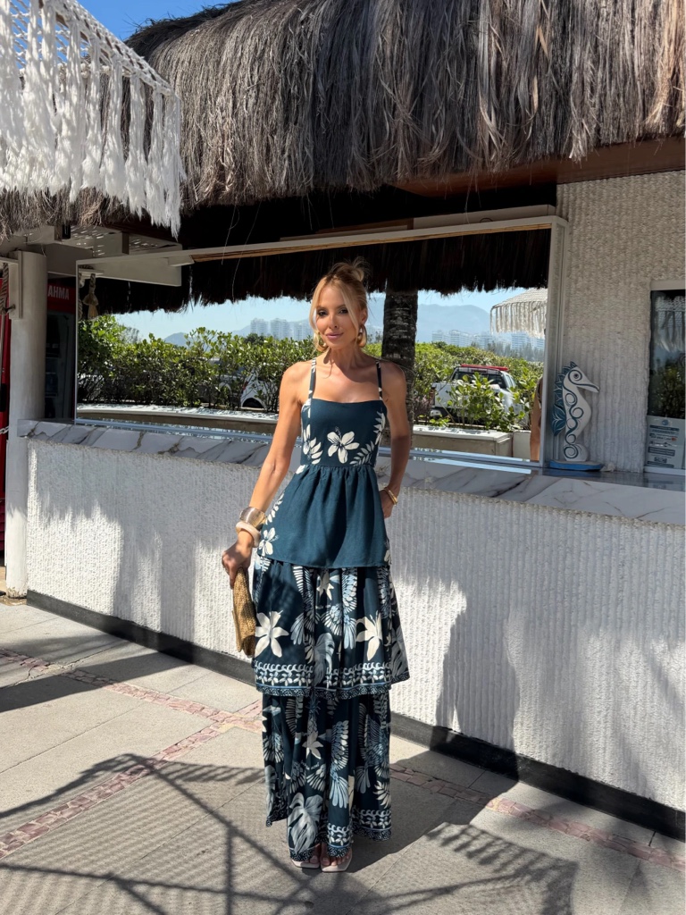 Vestido azul floral