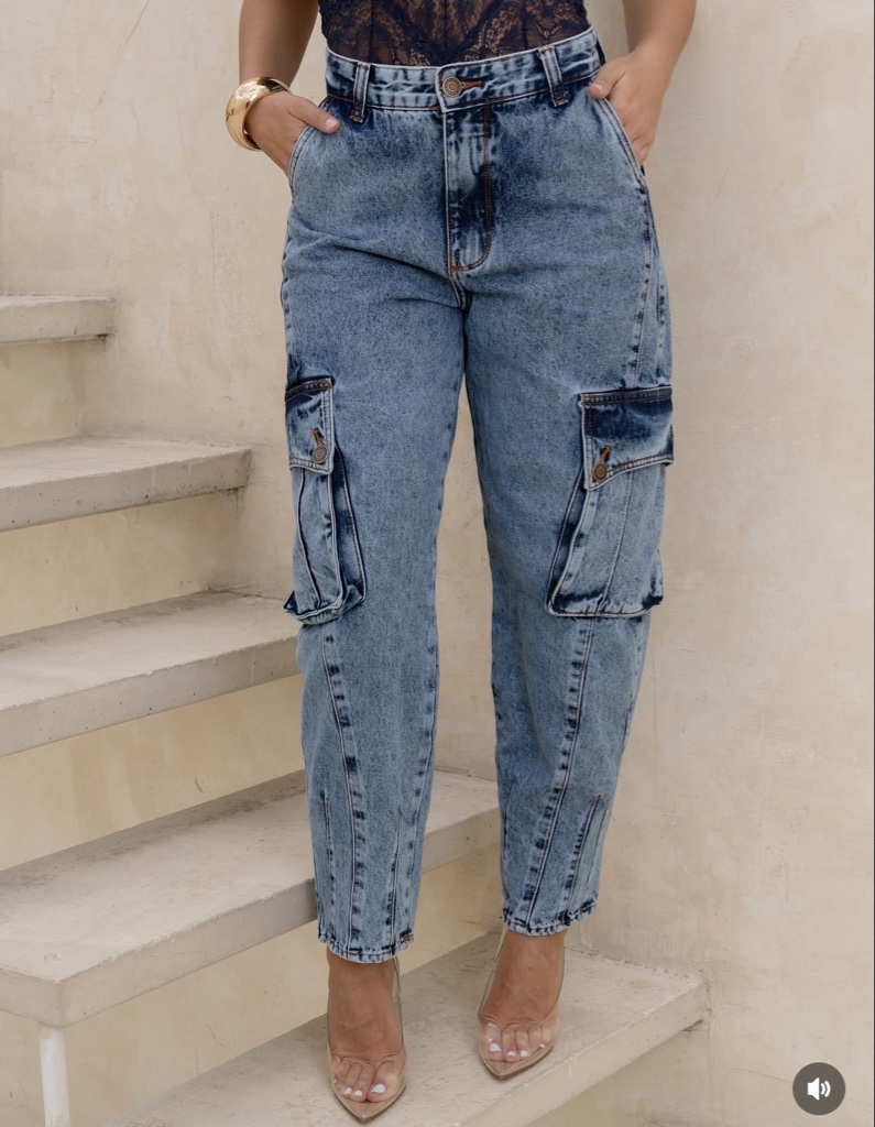 Calça jeans mon cargo