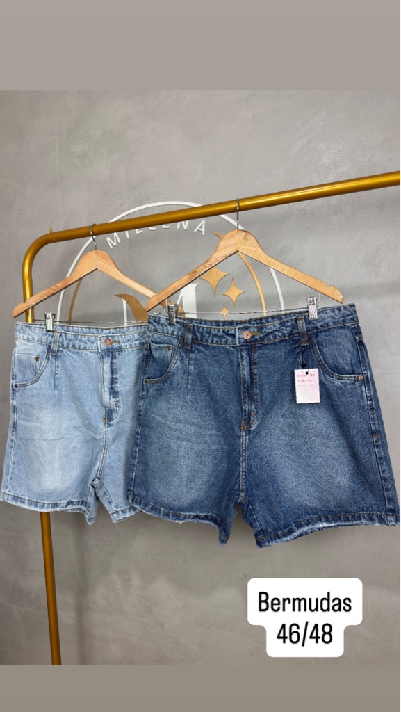 Bermuda meia coxa jeans