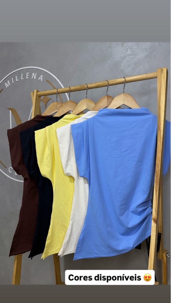Blusa poliamida assimétrica