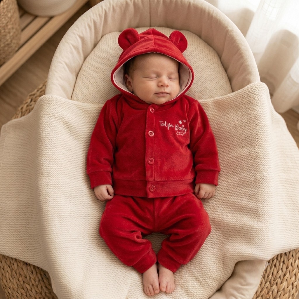 Conjunto de terciopelo rojo