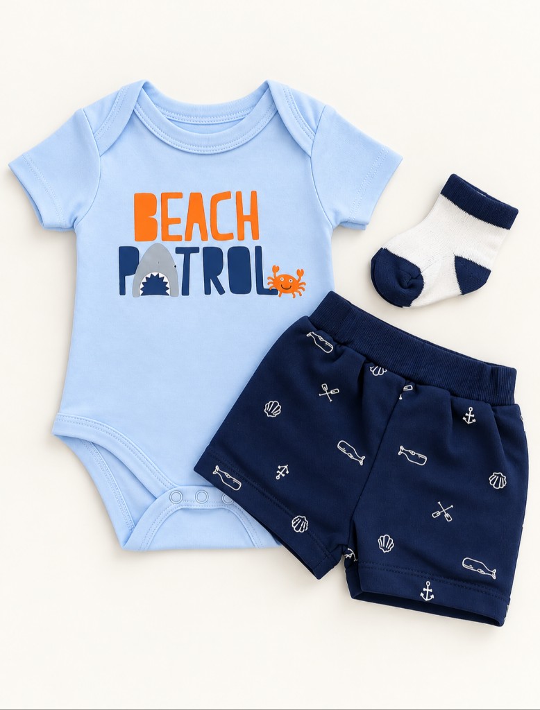 Conjunto beach Patrol celeste y azul