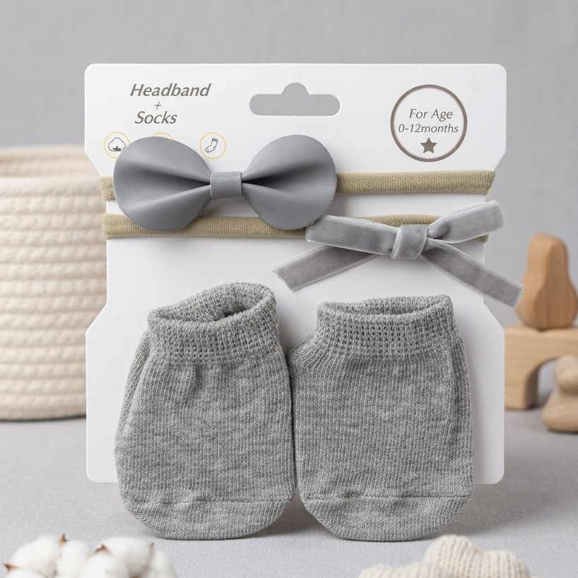 Set de vincha c/ medias gris