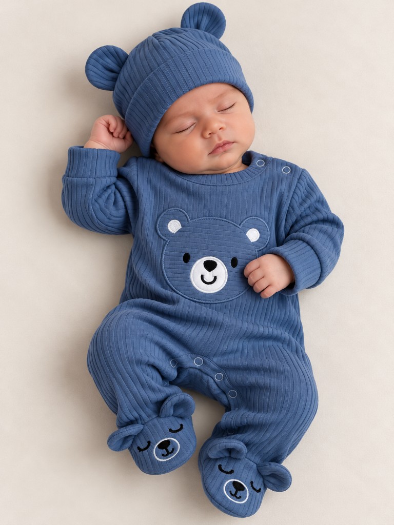 Set de enterizo + gorrita azul