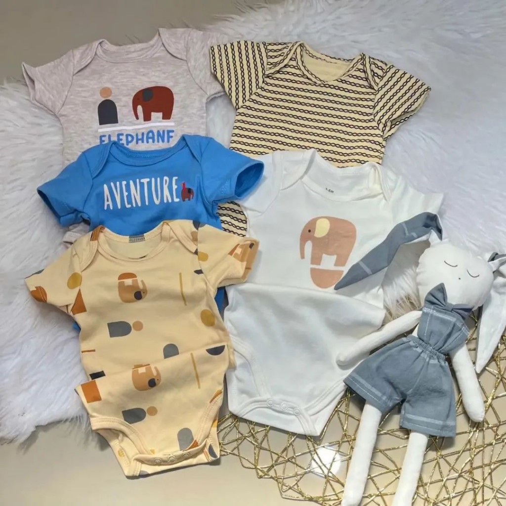 Pack 5 bodies mangas cortas 24M