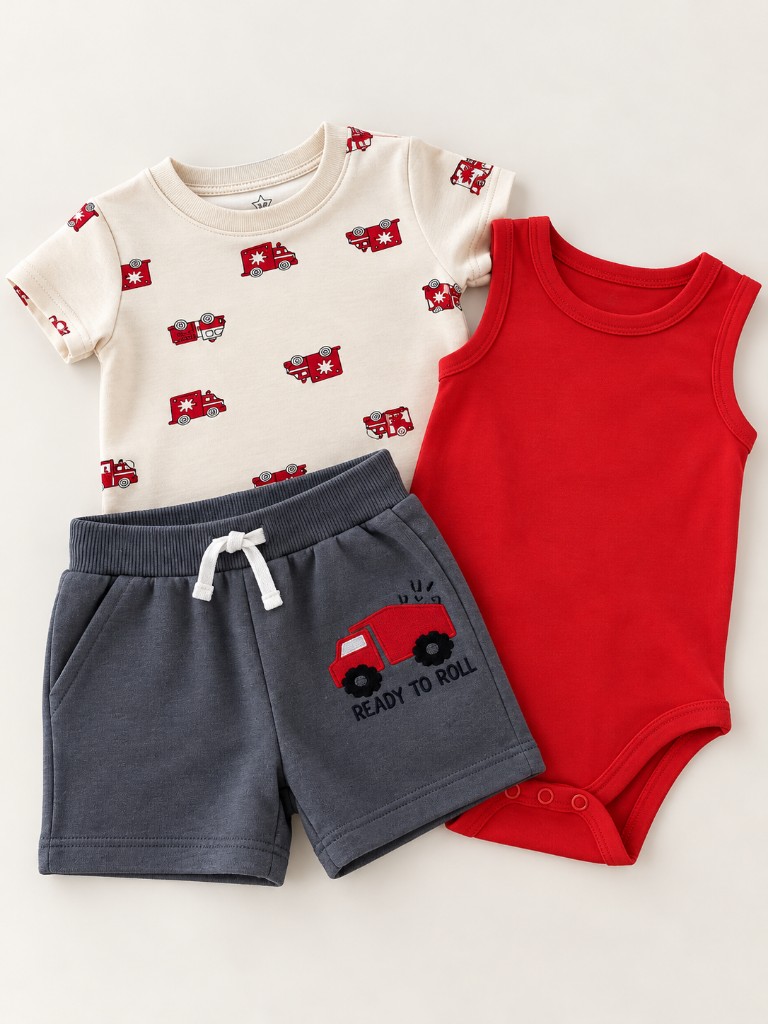 Conjunto autitos rojos 3 piezas