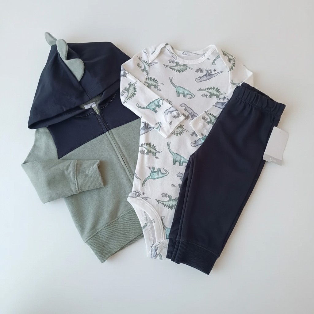 Conjunto dino verde con negro