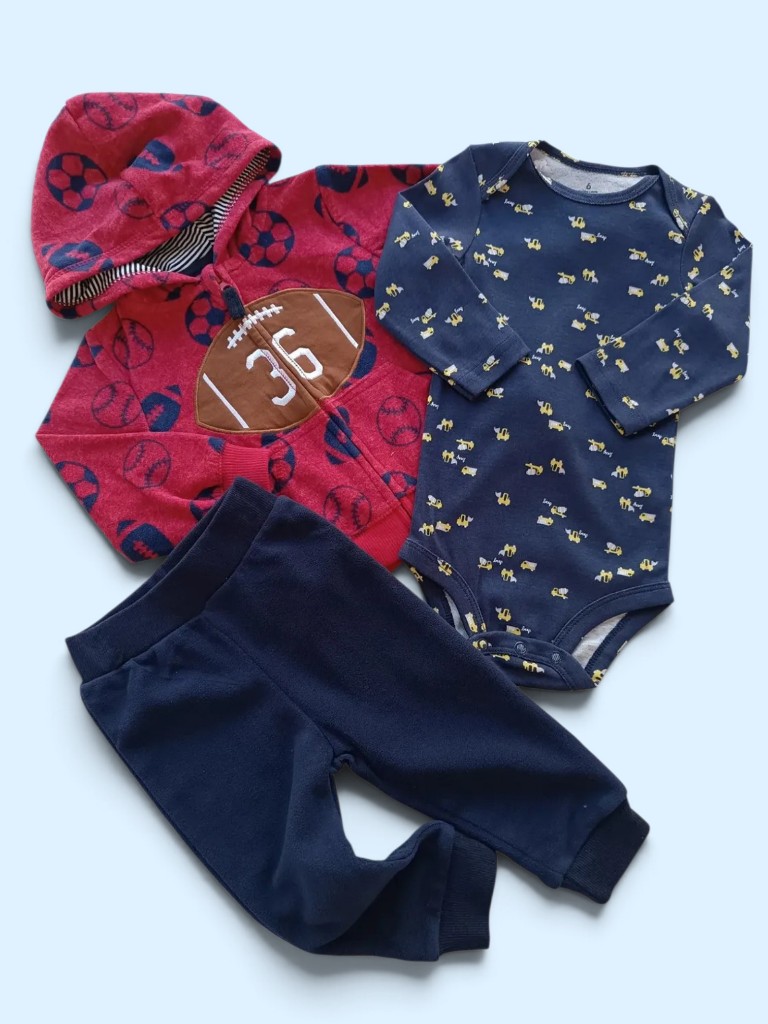 Conjunto micropolar rojo diseño balón