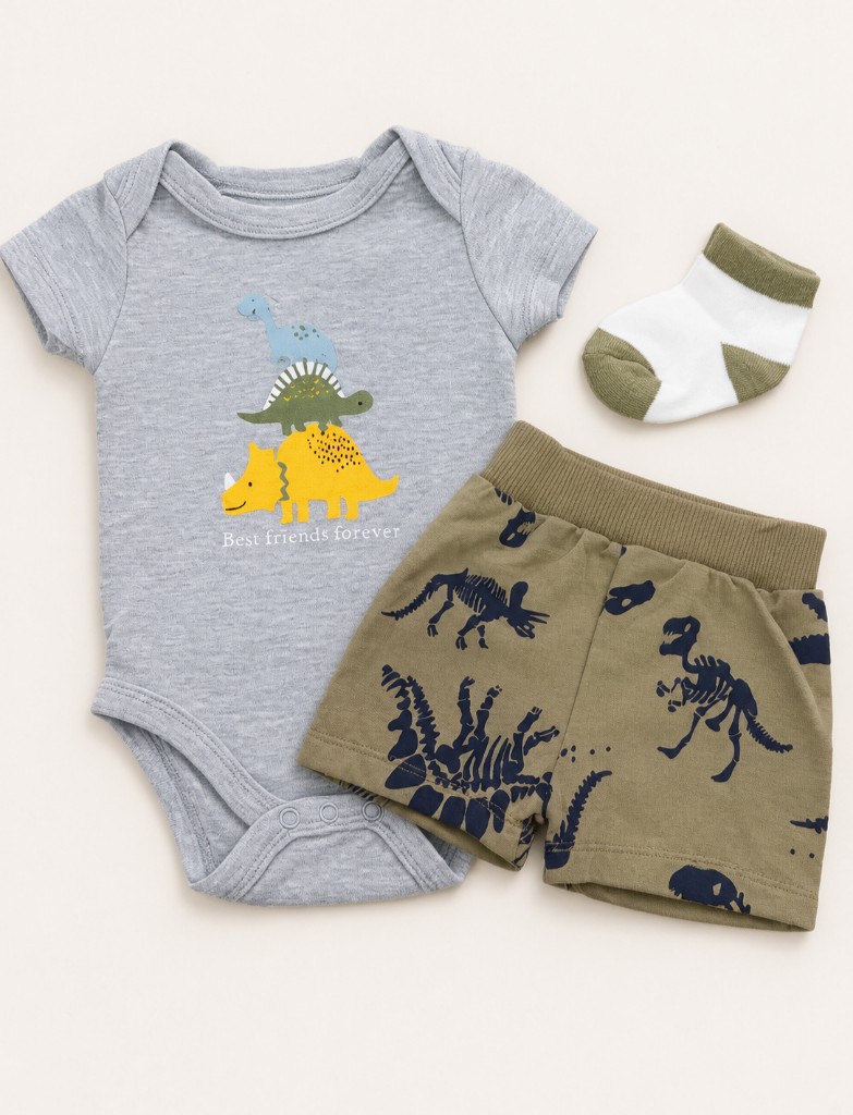 Conjunto verde dinosaurio