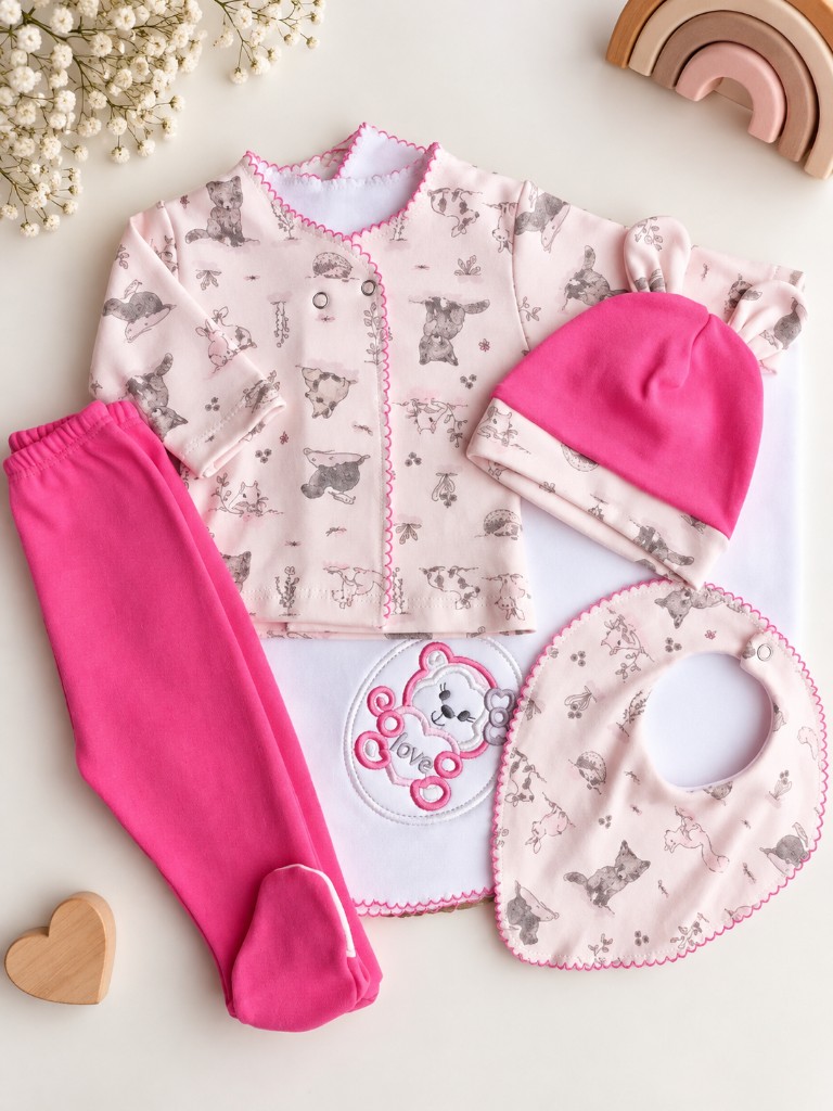 Set de bienvenida fucsia 5 piezas
