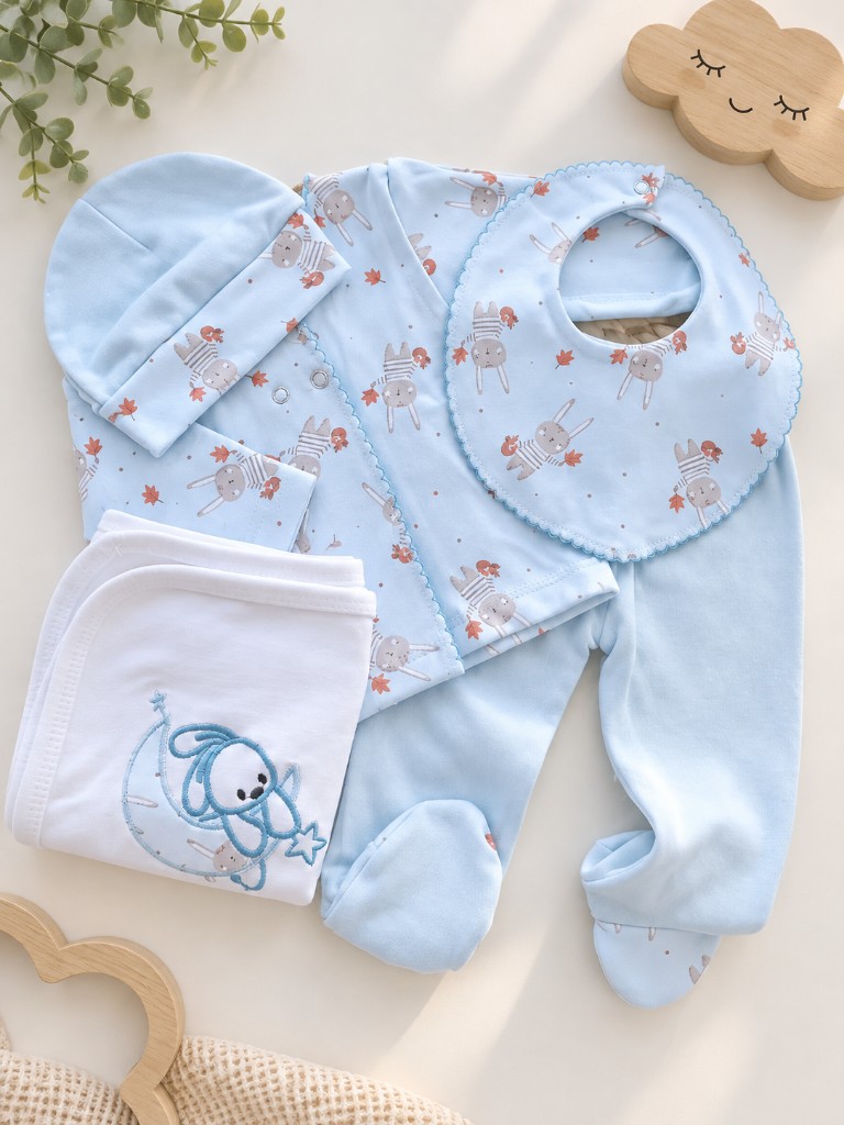 Set de bienvenida conejito celeste