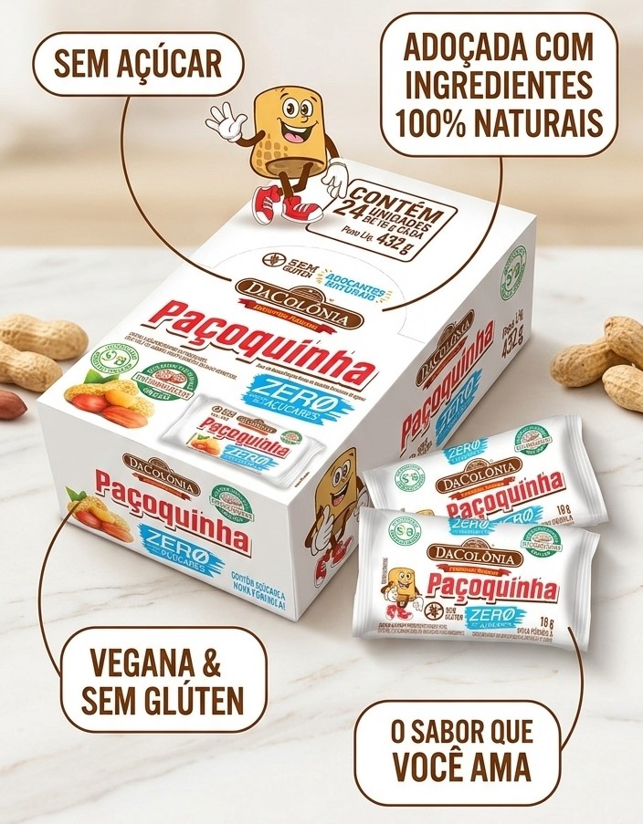 Paçoquinha Rolha Zero 24 un 18gr