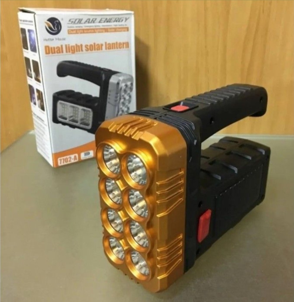 Linterna  Dual recargable solar y energía
