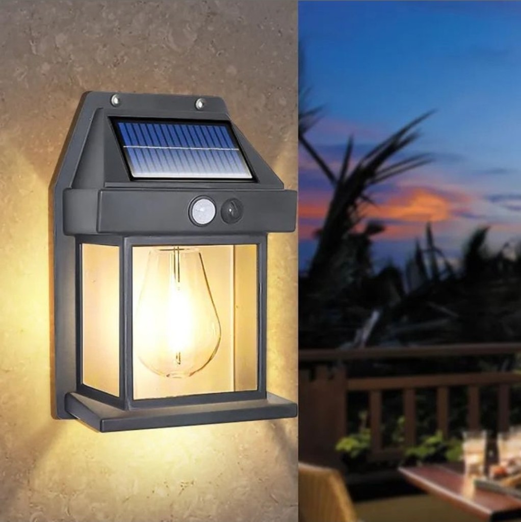 Lampara de pared solar con foco incluido