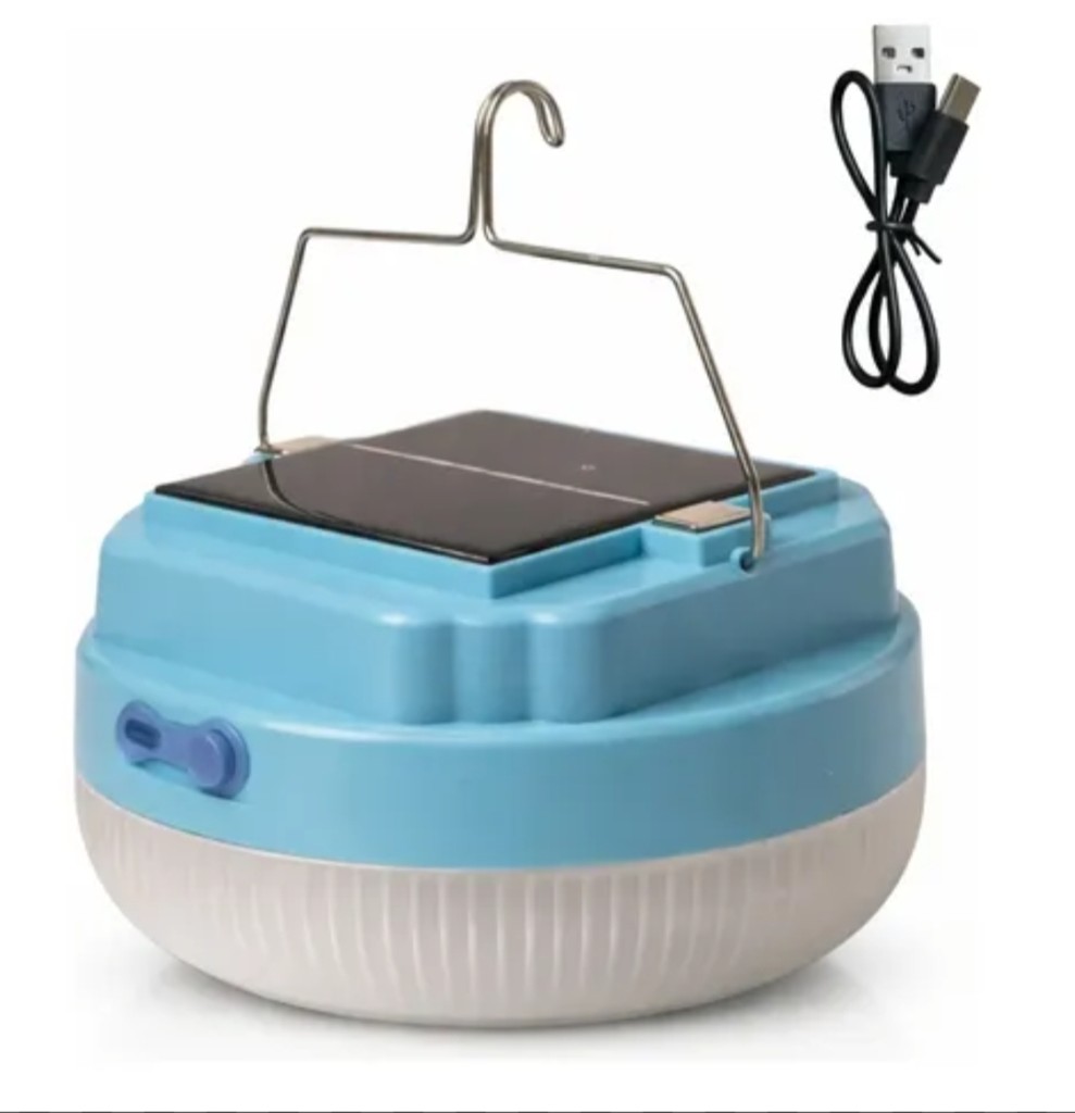 Foco recargable solar redondo
