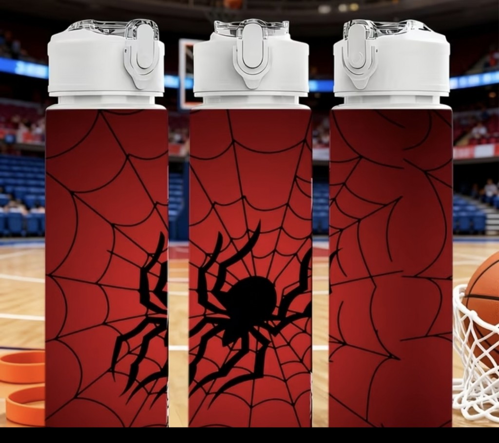 Botella de agua spiderman