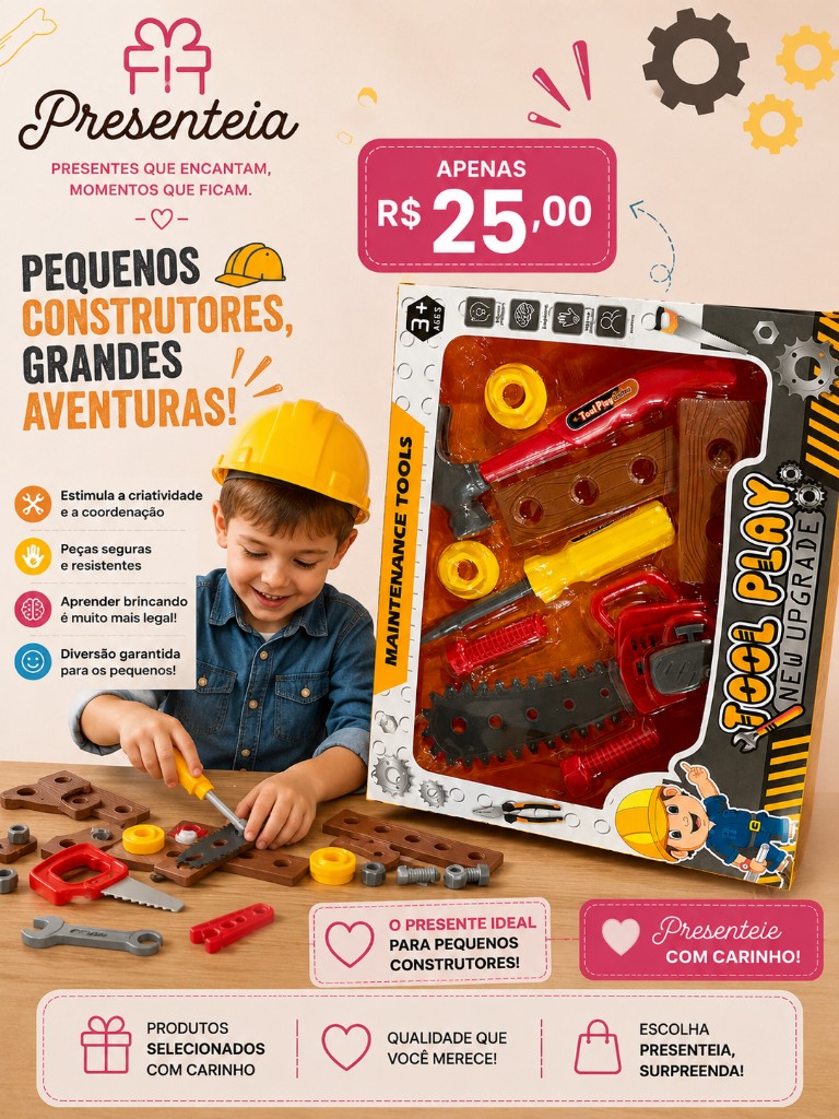 Kit ferramenta infantil