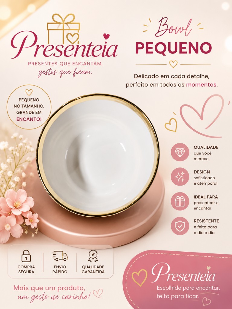 Boll branco com dourado