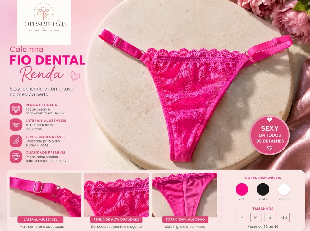 Calcinha rosa Pink
