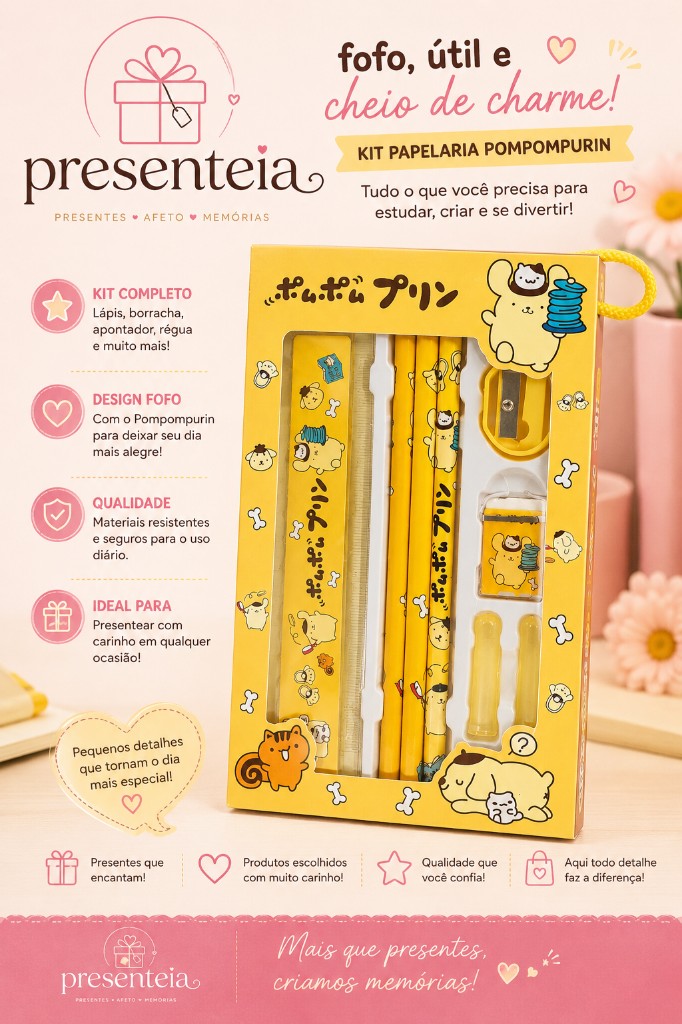 Kit escolar amarelo