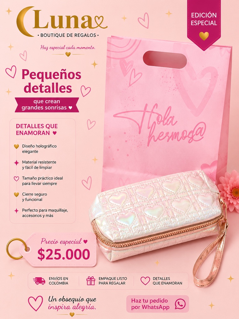 Luna Cartuchera rosa