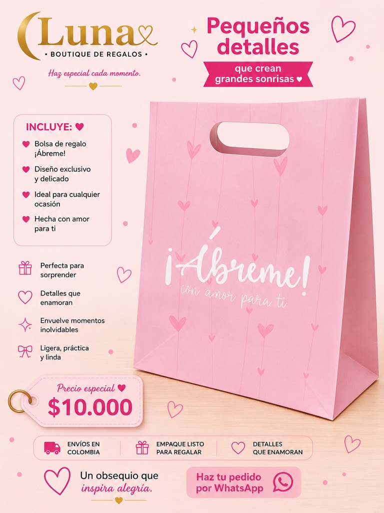Bolsa de regalo rosa Luna