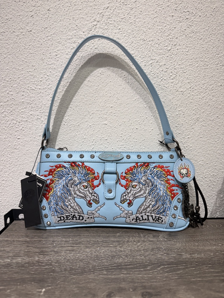 Bolsa pequeña Ed Hardy celeste