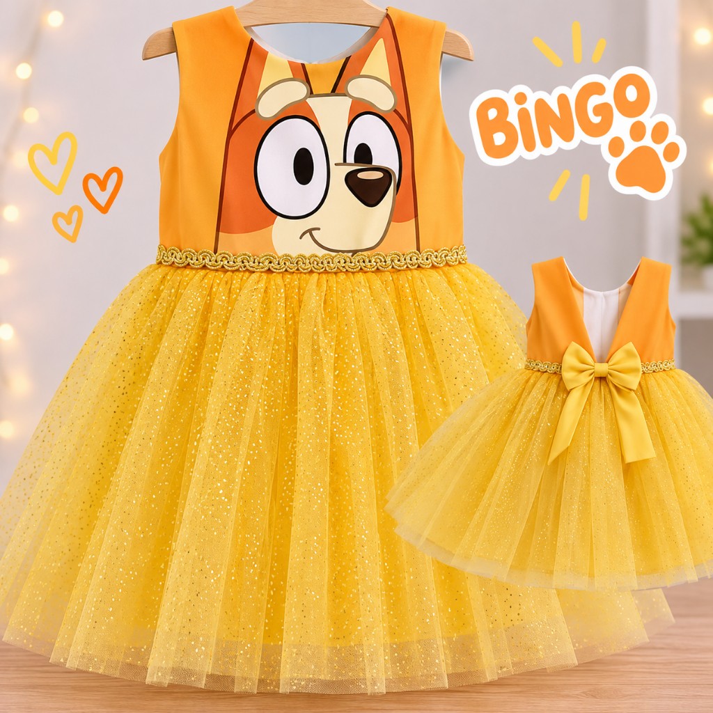 Vestido Bingo Nina Escarchado Amarillo